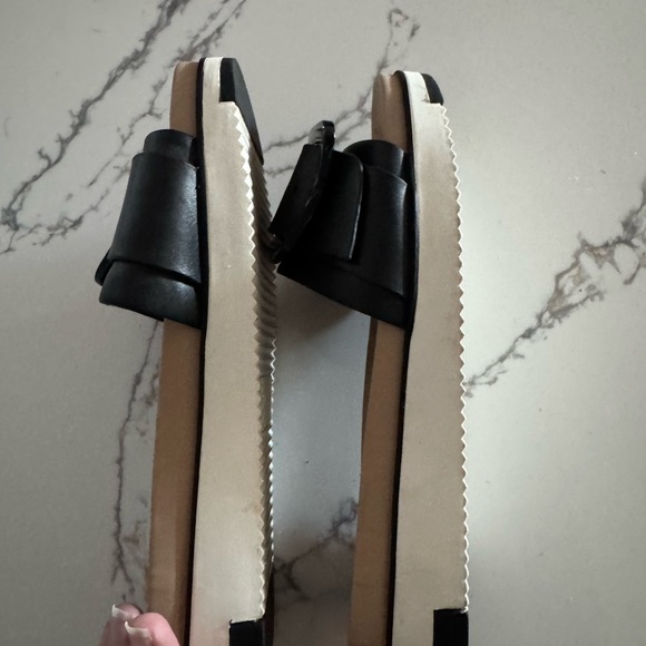 Sam Edelman Black Slide Sandals with Patterned Buckle - Picture 4 of 5